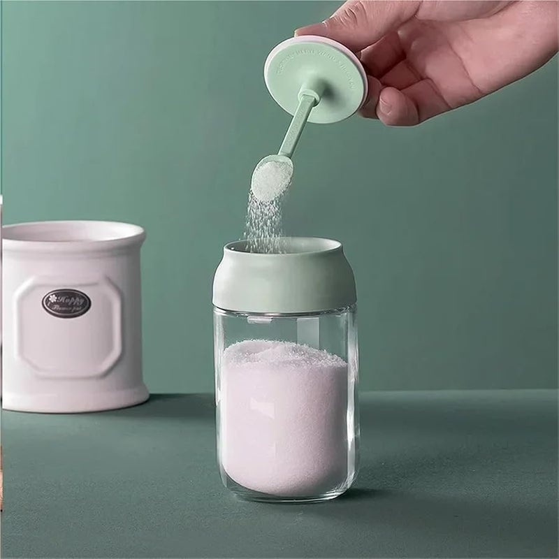 Black 2pcs 250ml Multi Functional Seasoning Pots Spice Jars Oil Bottles Sugar Bowls Salt Containers With Spoons - Image 3